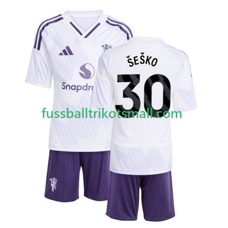 Fußballtrikots Manchester United Benjamin Sesko 30 Kinder 2025-2026 Kurzarm Auswärts-trikot kaufen